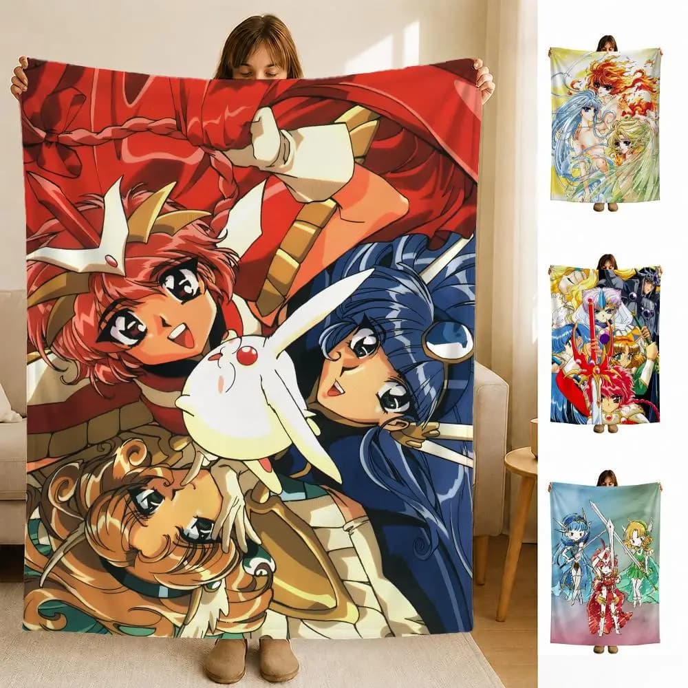 anime M-Magic Knight R-Rayearth Throw Soft Flannel Blanket for Bed Bedroom Sofa Picnic Throw Skin-friendly Breathable Gift Cover