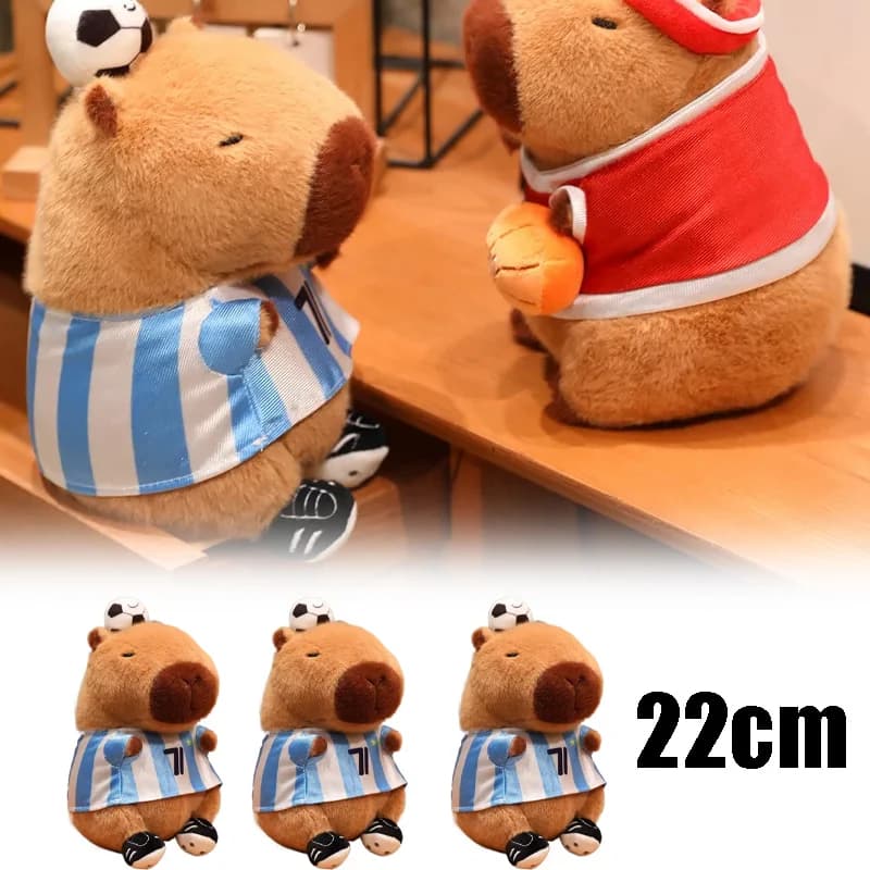 Peluche Capibara Calciatore, Adorabile Giocattolo di Peluche, Premio Ideale per la Giornata dello Sport Scolastico ed Eventi Atletici per Bambini