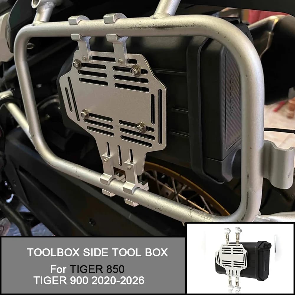 Cassetta degli attrezzi laterale per cassetta degli attrezzi impermeabile per moto per TIGER 850 TIGER 900 2020-2026 2025 2024 2023 Cassetta degli attrezzi per kit di pronto soccorso/cannone