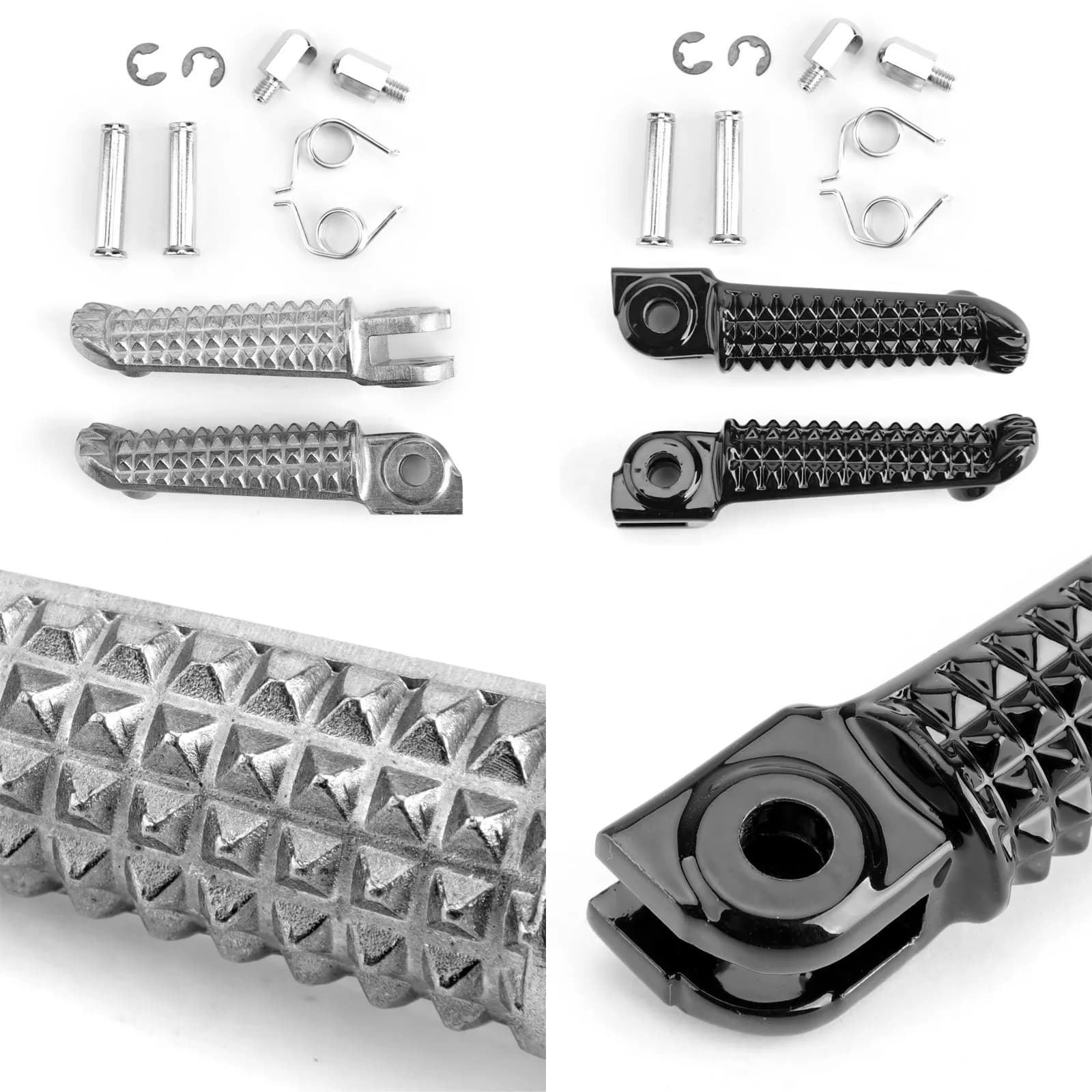 Poggiapiedi anteriore per Yamaha YZF R1 1998-2014 R6 1999-2014 R6S 03-08 nero