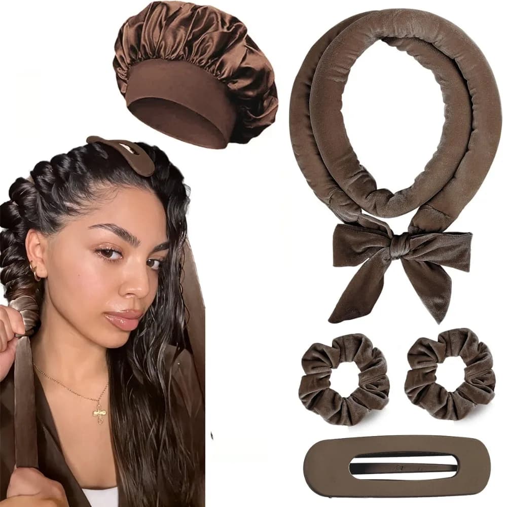 Bigodini Senza Calore, Fascia Arricciacapelli Morbida, Bigodini in Raso, Night Head for Ricci, Tools for Styling