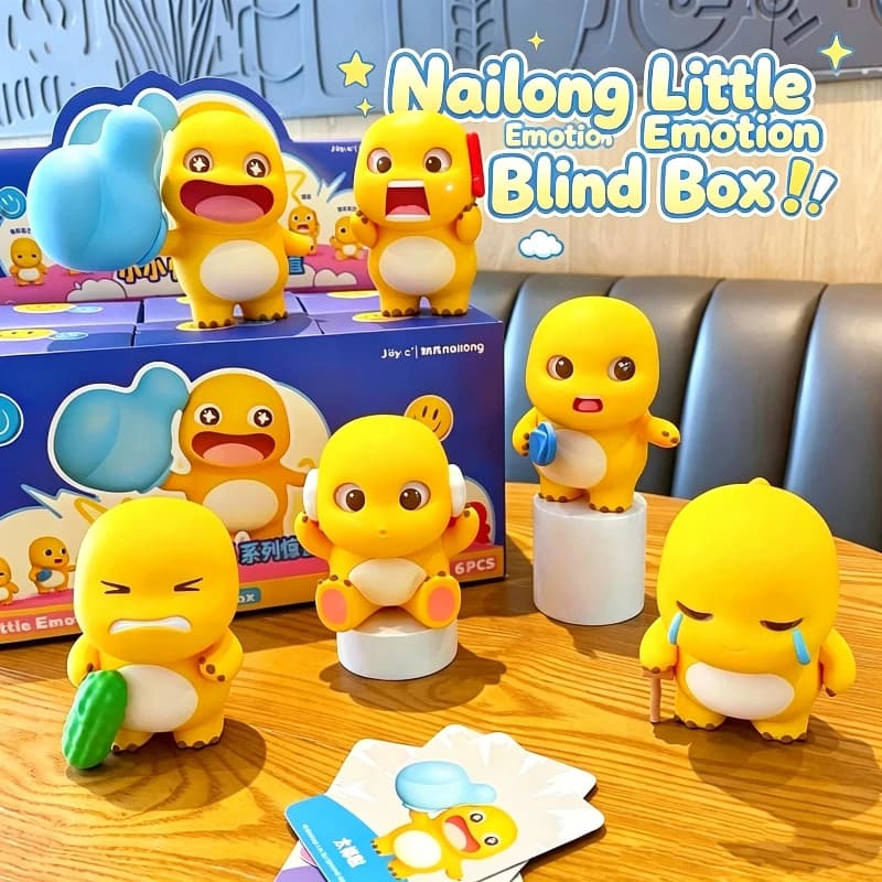 6pcs Nailong Little Mood Series Blind Box Trendy Funny Cartoon Collectible Figurines Ornaments For Car Interior Household Tablet