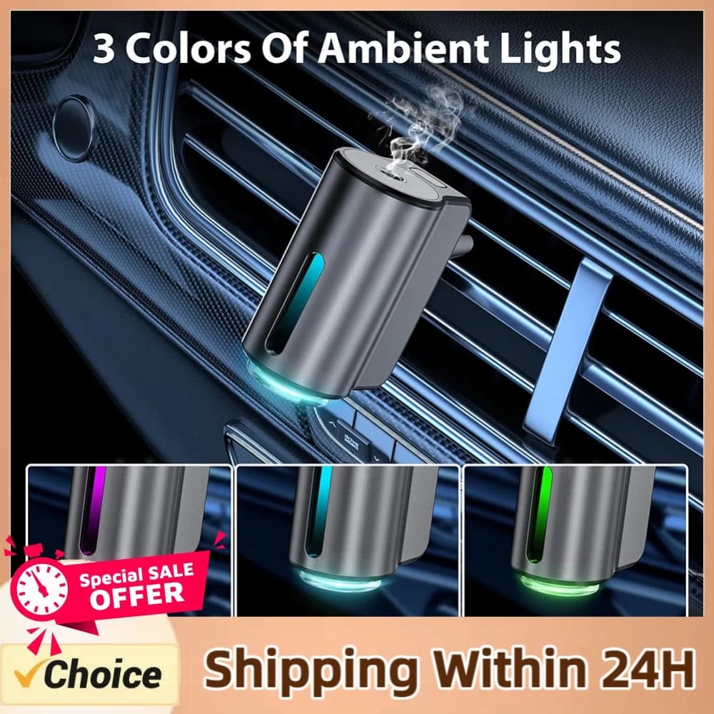 Car Air Freshener Diffuser Adjustable 3 Modes Electric Aroma Diffuser Air Outlet Aroma Diffuser for Removing Odors Car Accessory