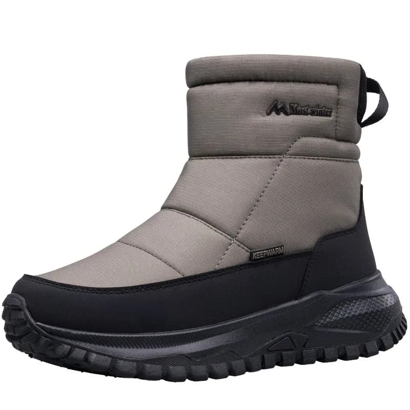 Stivali da Uomo Caldi Impermeabili Antiscivolo Scarpe Invernali con Cerniera Laterale Stivaletti Alti Scarpe da Esterno con Piattaforma in Cotone