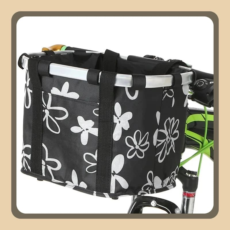 Cestino per bici a sgancio rapido Porta manubrio anteriore Borsa pieghevole per cani per gatti Cestino portaoggetti per bicicletta portatile 2 in 1 da viaggio all'aperto