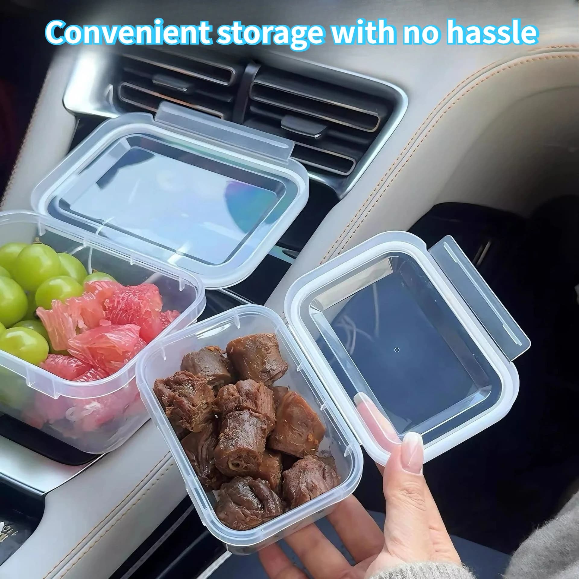Contenitore per alimenti sigillato con coperchio, contenitore in plastica a tenuta stagna, adatto per frutta, verdura, snack, cucina, picnic e uso all'aperto