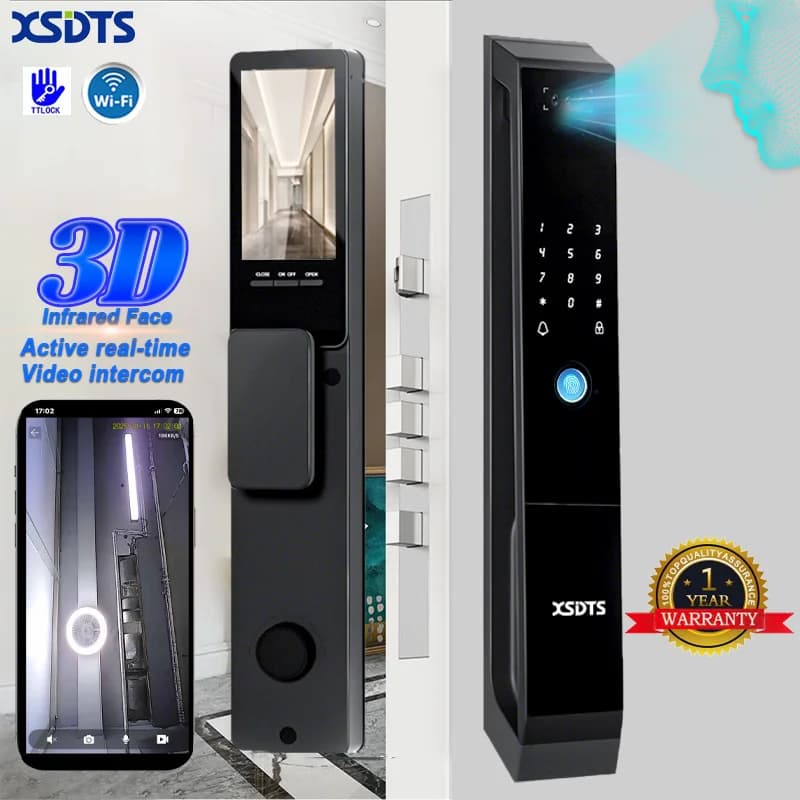 TT-LOCK APP Citofono vocale Telecamera per vene palmar Smart Lock Riconoscimento facciale 3D Impronta digitale Password Serratura intelligente