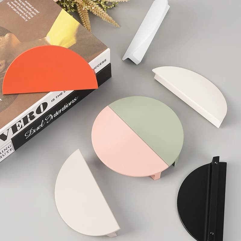 Kids Room Wardrobe Handle, Colorful Handles for Wardrobe/Closet, Semicircular Furniture Handles for Solid Aluminum Alloy
