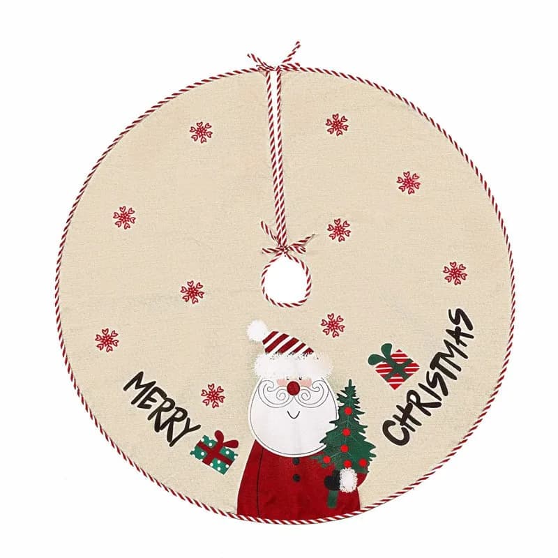 2025 Tendenza Gonna per albero di Natale 100 cm Decorazioni natalizie Fiocco di neve Babbo Natale Alce Noel Buon Natale Felice anno nuovo