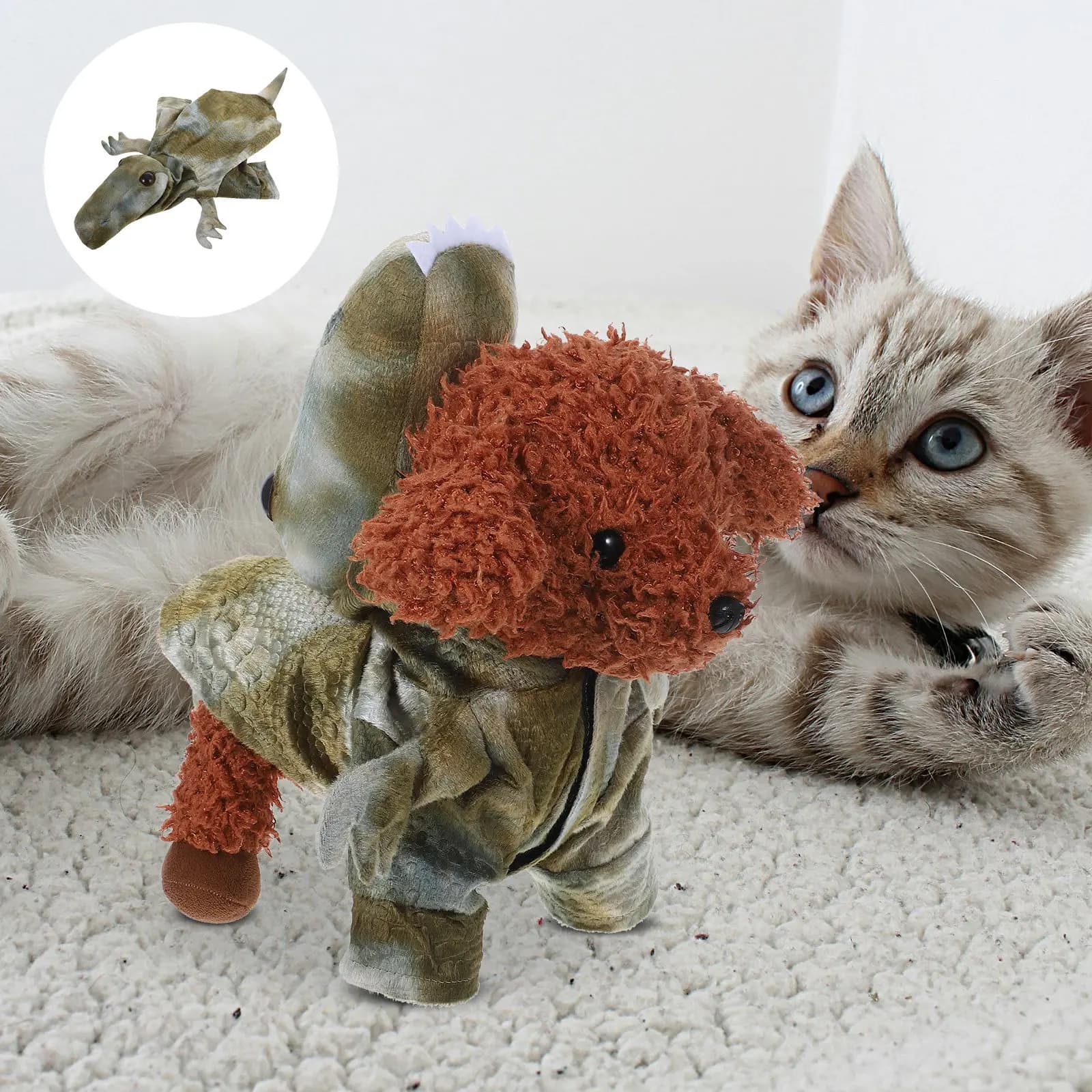 Dinosaur Shaped Pet Costume Hoodie for Dogs and Cats Soft Warm Outfit for Cosplay Photos Daily Walks Indoor Outdoor Use