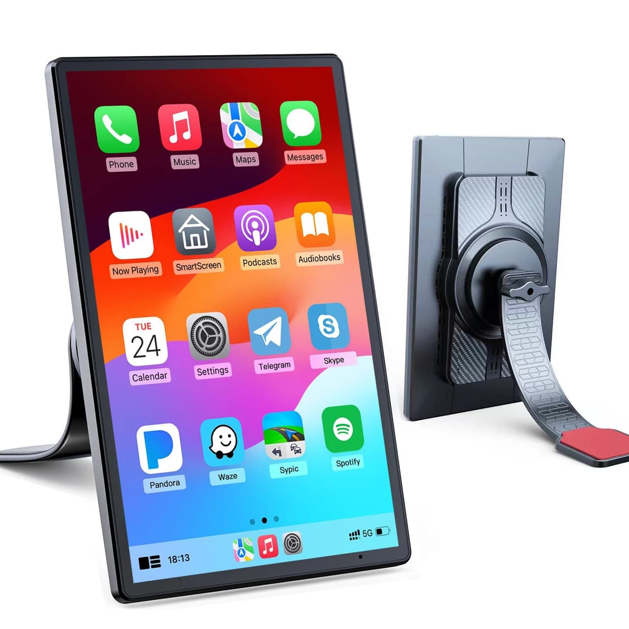 MP5 Player for Car with Magnetic Screen 8 Inch Portable Carplay, 360 Degree Rotating Wireless Car Tablet for All Cars