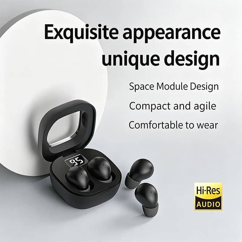 SK19 - Cuffie Wireless Bluetooth con Display LED Digitale, 24 Ore di Autonomia, Cuffie da Gaming HiFi, Auricolari Sportivi Impermeabili