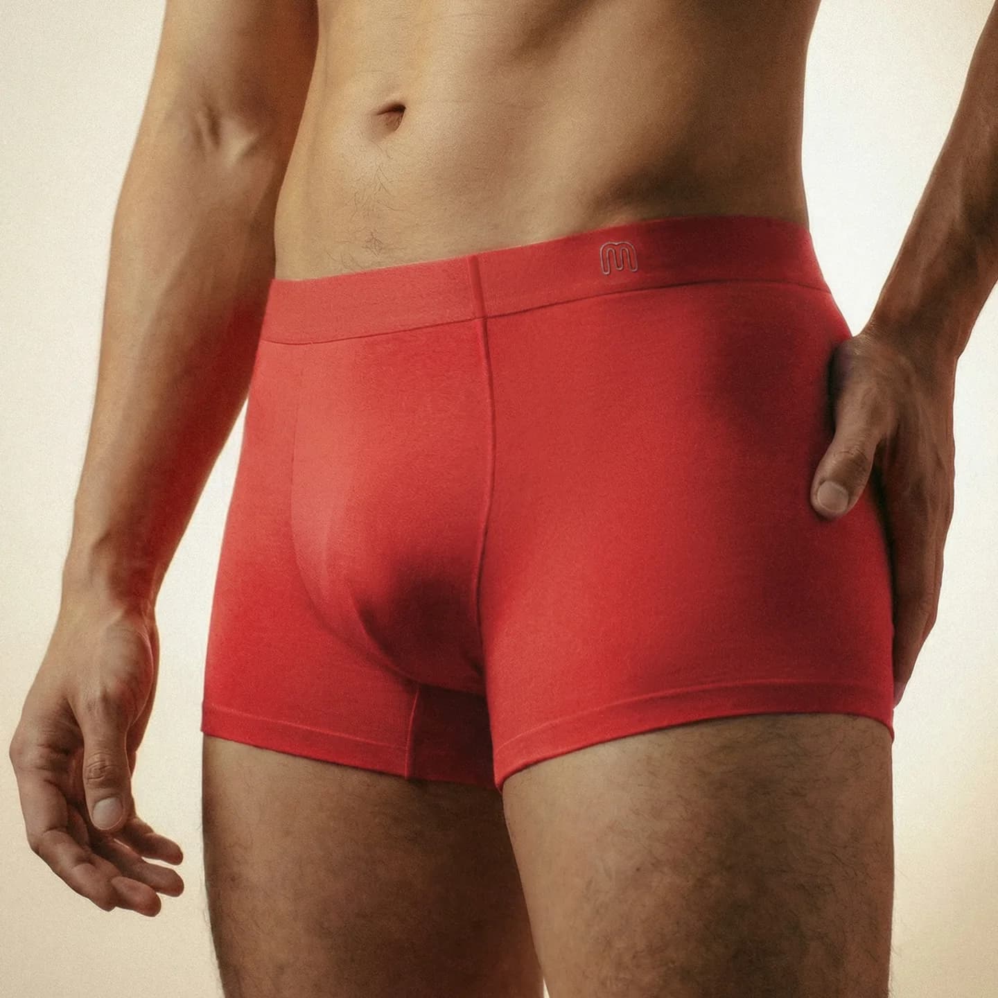 Boxer da uomo in modal di Maden, traspiranti, morbidi, elasticizzati, comodi, biancheria intima rossa, pantaloncini casual per tutti i giorni