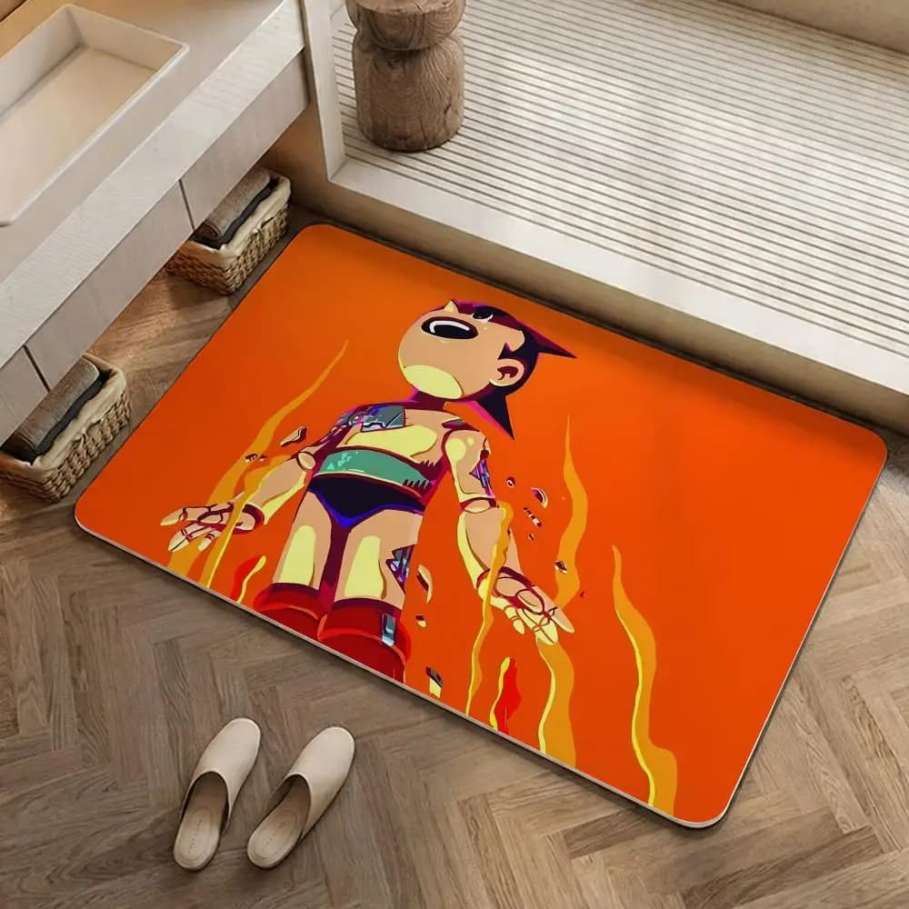 Tappetino da Pavimento Anime A-Astro Boy in Diatomite Ecologico, Antibatterico e Anti-Odore, con Base Drenante per Cucina e Bagno