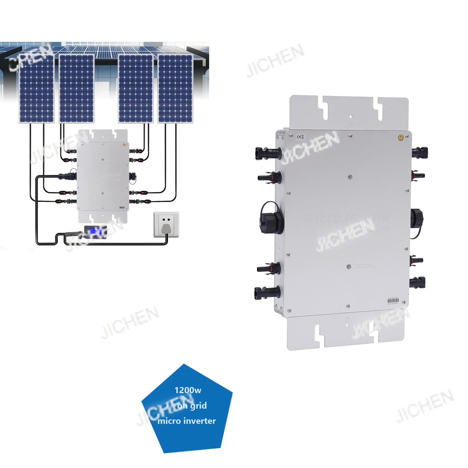 JC 1200W single-phase solar inverter, intelligent solar micro inverter to connect to the network.