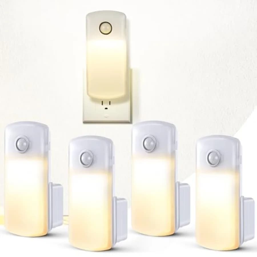 Kit di Luci Notturne di Emergenza con Sensore di Movimento, Illuminazione Automatica dal Tramonto all'Alba per Casa e Camere da Letto