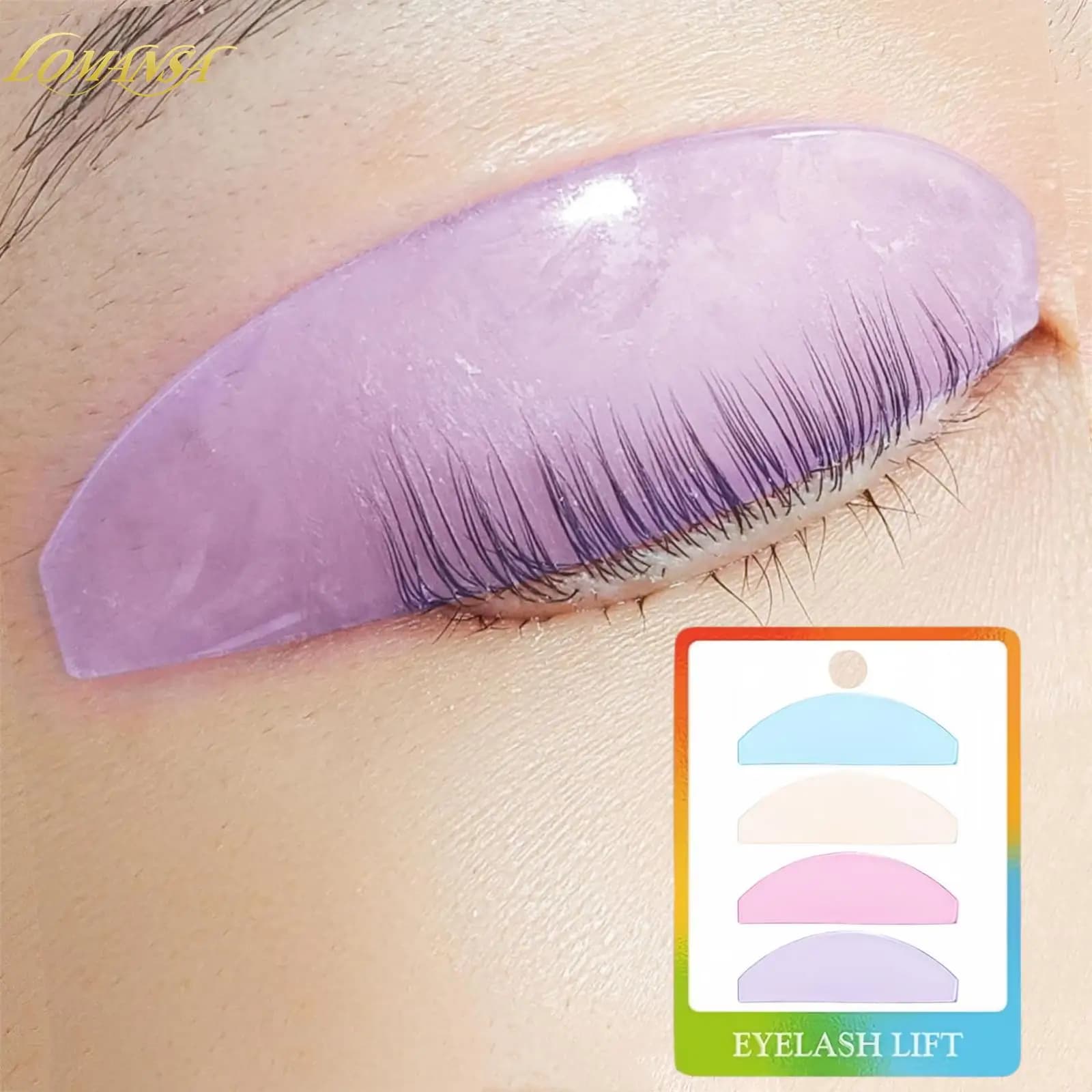 Lomansa 4 Pieces Silicone Eyelash Lifting Rod No.1 Curl Eyelash Beads Without Collating Bearings Self-adhesive Eyelash Lifting Tool Soft Eyelash Lifting
