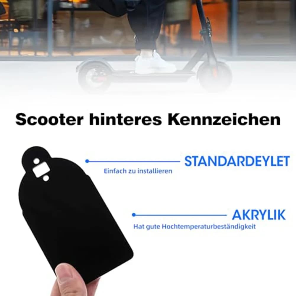 Outdoor Riding E-Scooter Plate Holder Number Plate Holder Acrylic Number Plate Holder Shockproof Holder 10.8 * 5.7cm