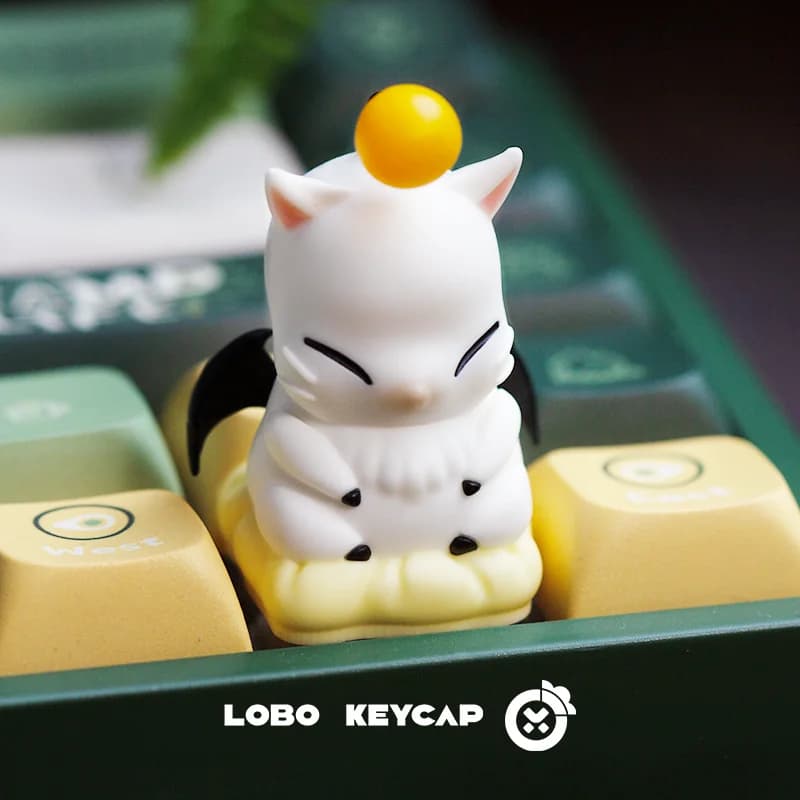 Final Fantasy Moogle custom mechanical keyboard can replace animated cartoon cover, Esc resin material, custom peripheral gifts