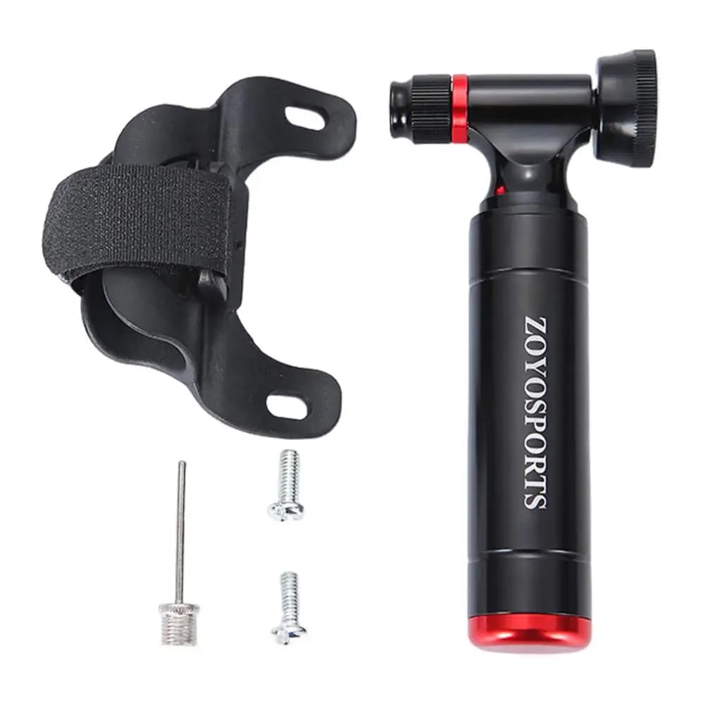 Gonfiatore per pneumatici per bici da strada Pompa per pneumatici per bici in metallo Gonfiatore per pneumatici per bici Co2 ad alta pressione con manometro in alluminio portatile per Mtb