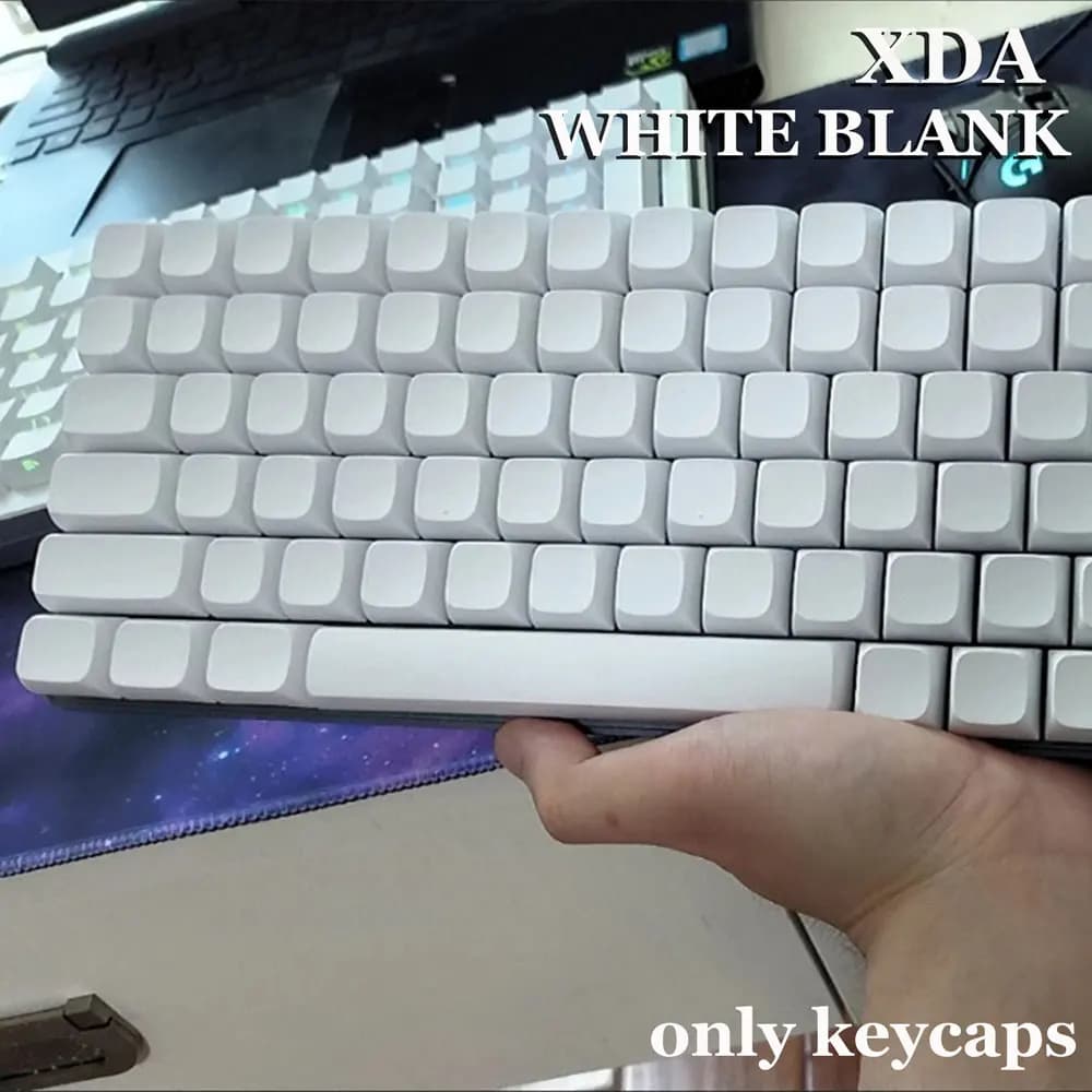 Fynmi ANSI ISO Copritasti XDA PBT bianchi vuoti 61 tasti a 125 tasti Copritasti a sublimazione del colore per tastiera meccanica
