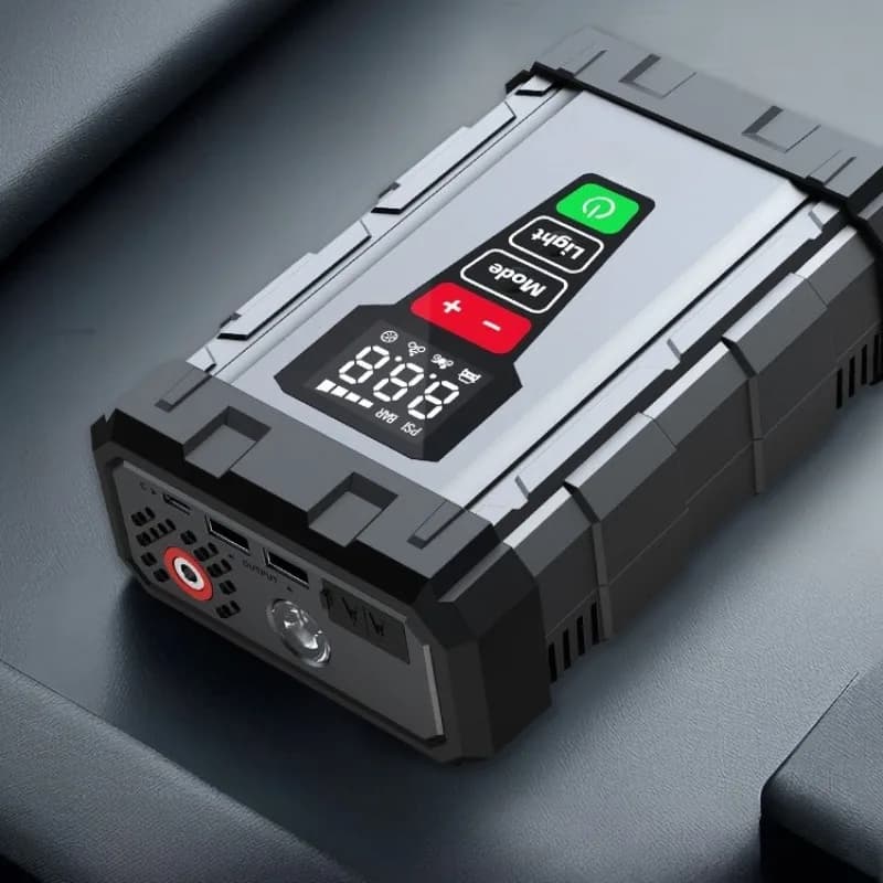 X7 Start Air Pump Alimentatore di emergenza per auto integrato 12V Compressore d'aria portatile per gonfiaggio pneumatici per auto multifunzione