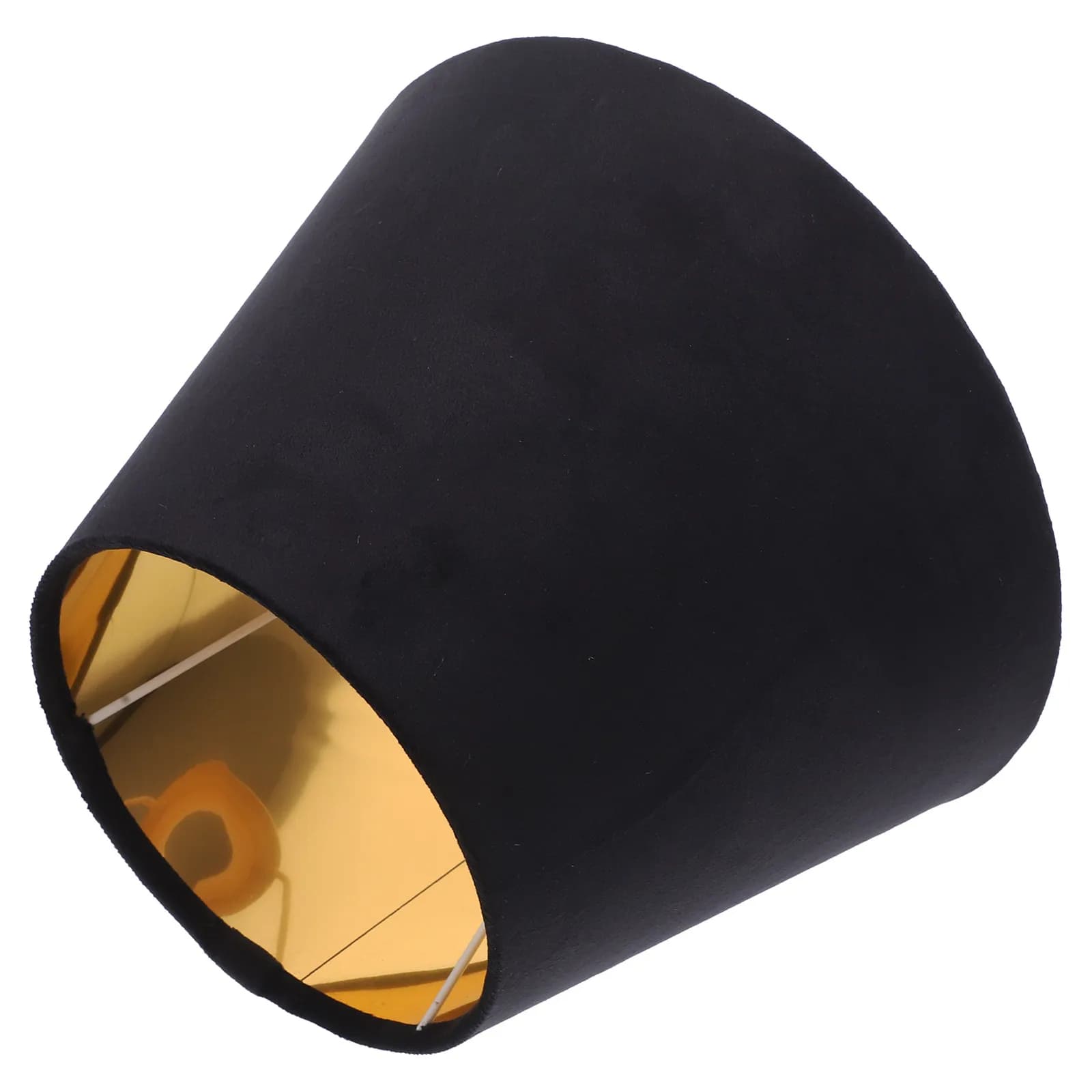 Paralume in Tessuto con Finitura Metallica Dorata, Copertura Sostitutiva per Lampade da Tavolo, Scrivania e Parete, E27 E14, Paralume Moderno in Tessuto per Luce Soffusa