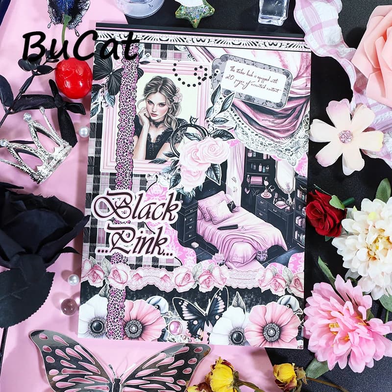 20Sheets Large Size Waterproof Dual-Material Clothes Washi PET Sticker Book Lady Stickers Set For Scrapbooking Junk Journal