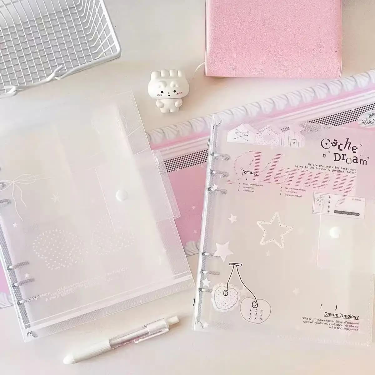 A5 Frosted Transparent DIY Binder Photocards Collect Book Diary Agenda Planner DIY Cover Album Stationery