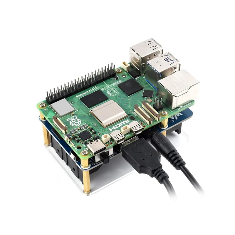 Waveshare UPS Power Supply Module For Raspberry Pi, Spring Pin Version, 5V 5A, Charge & Discharge Simultaneously