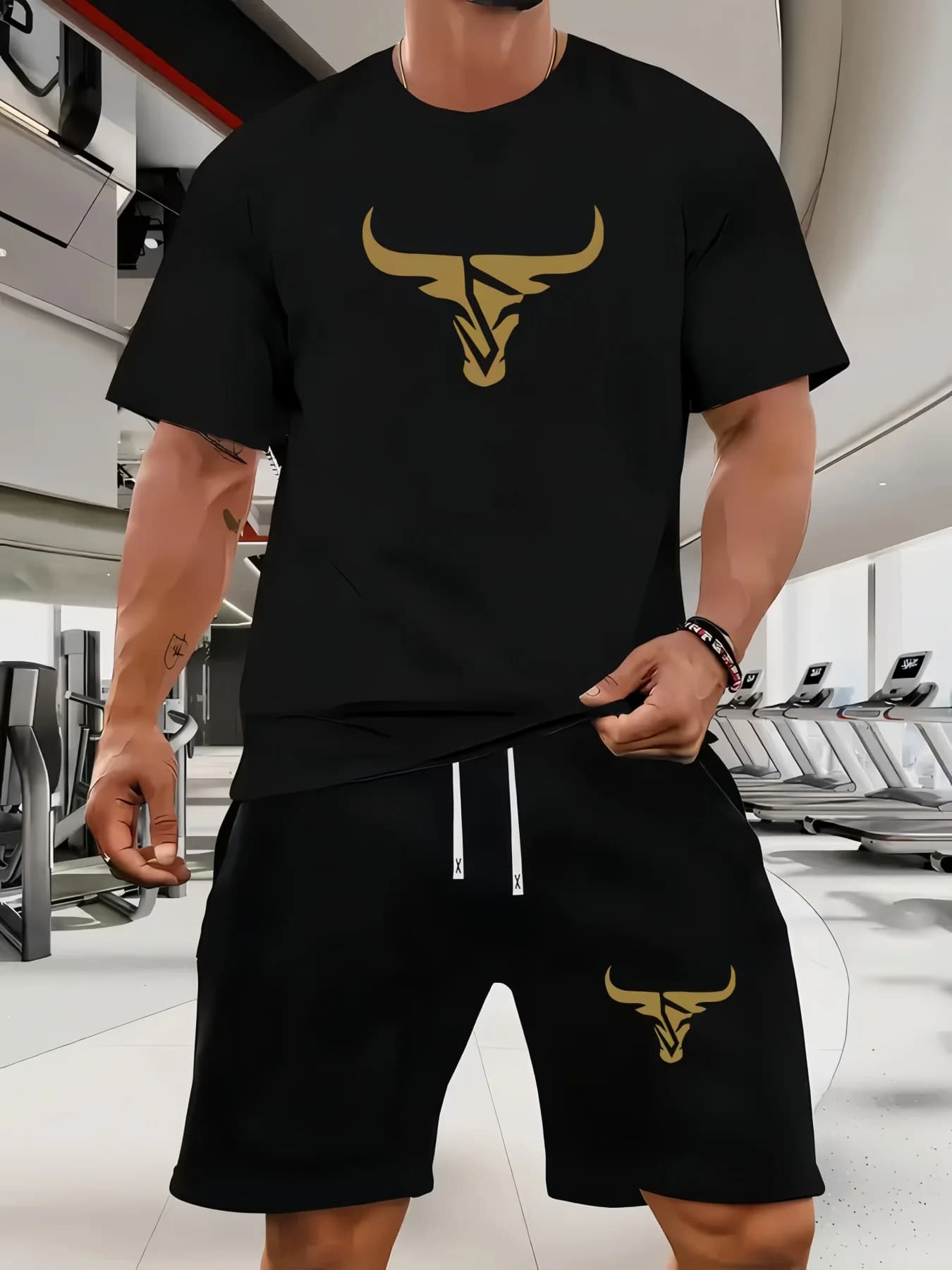 2026 men's summer T-shirt and shorts set, men's breathable sportswear set, casual and fashionable short sleeved T-shirt set