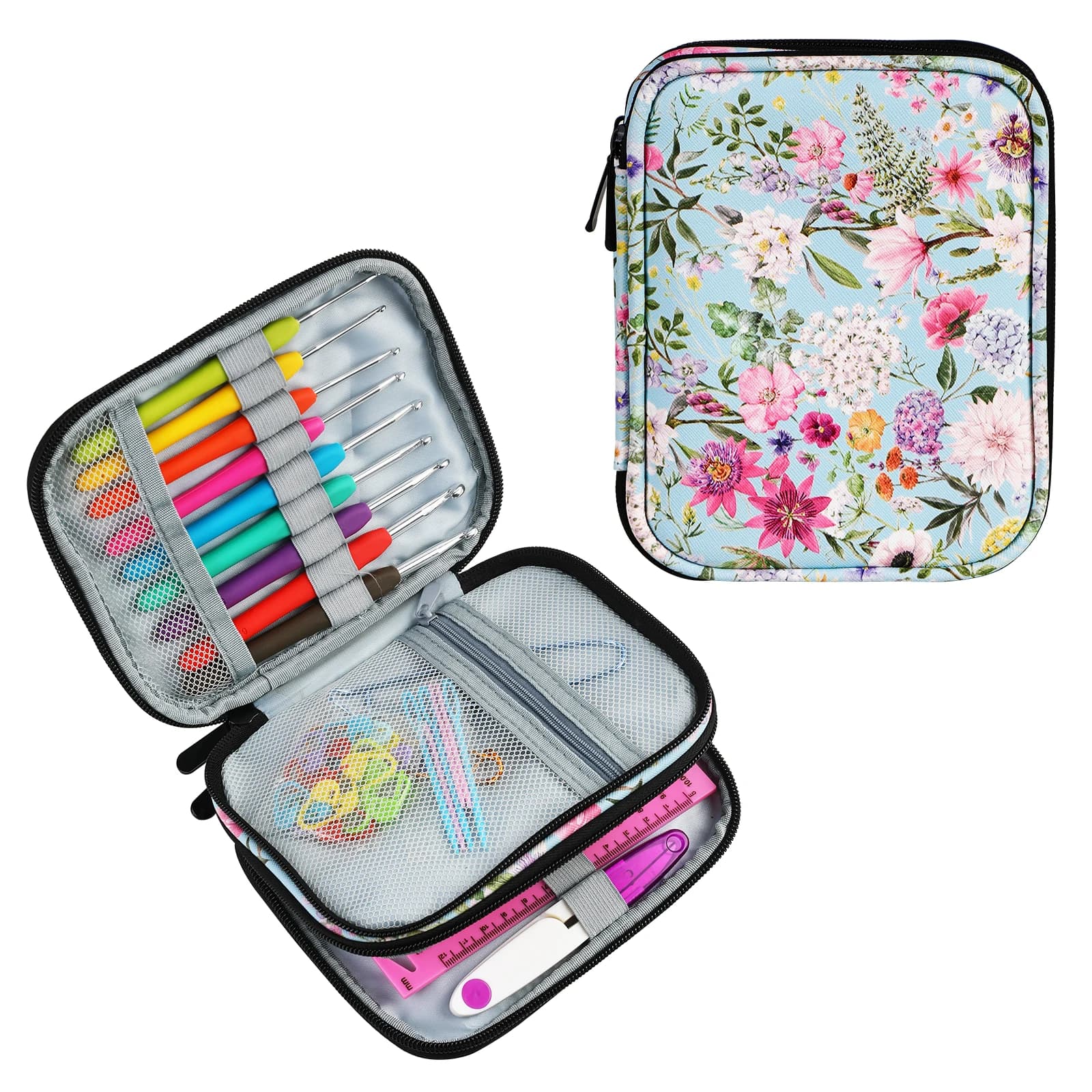 Borsa vuota per uncinetti Custodia per ferri da maglia Custodia per organizer Borsa per riporre ferri da maglia Uncinetti Borsa per kit di accessori per cucire