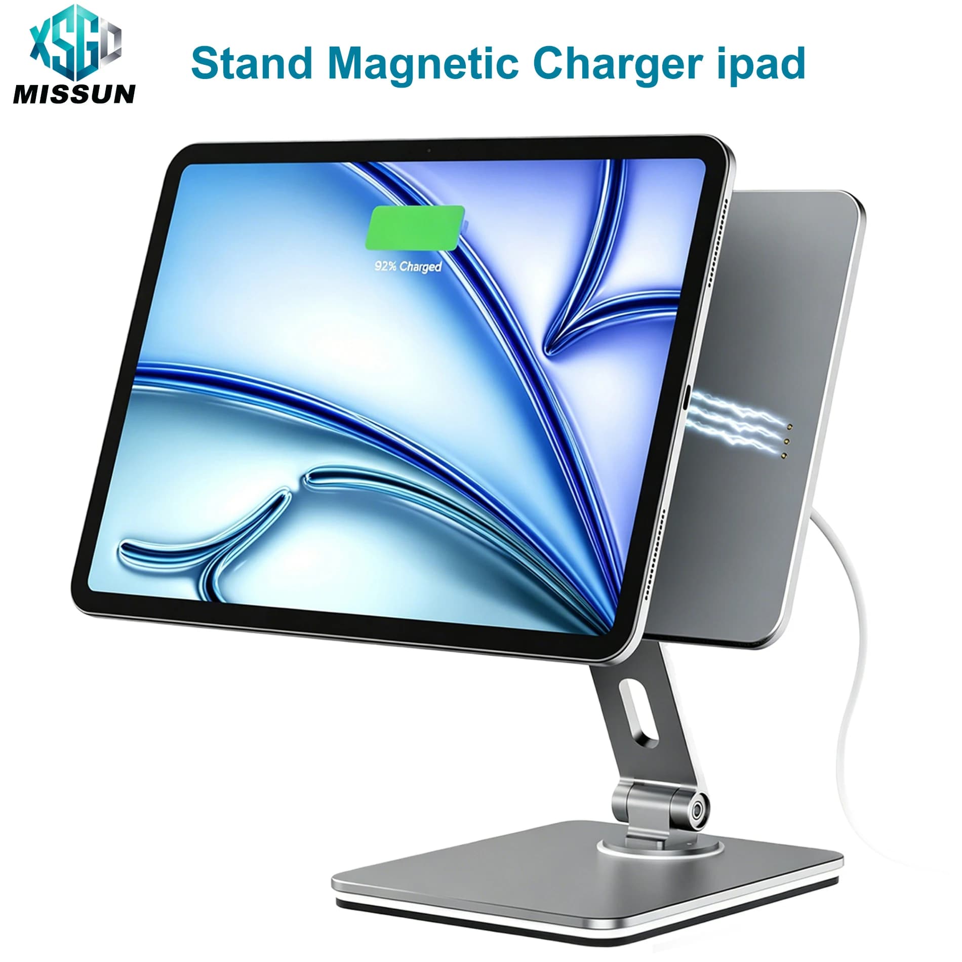 Supporto magnetico in metallo per monitor wireless 2 IN 1, supporto magnetico per iPad, supporto massimo per monitor portatile da 11 pollici con supporto regolabile