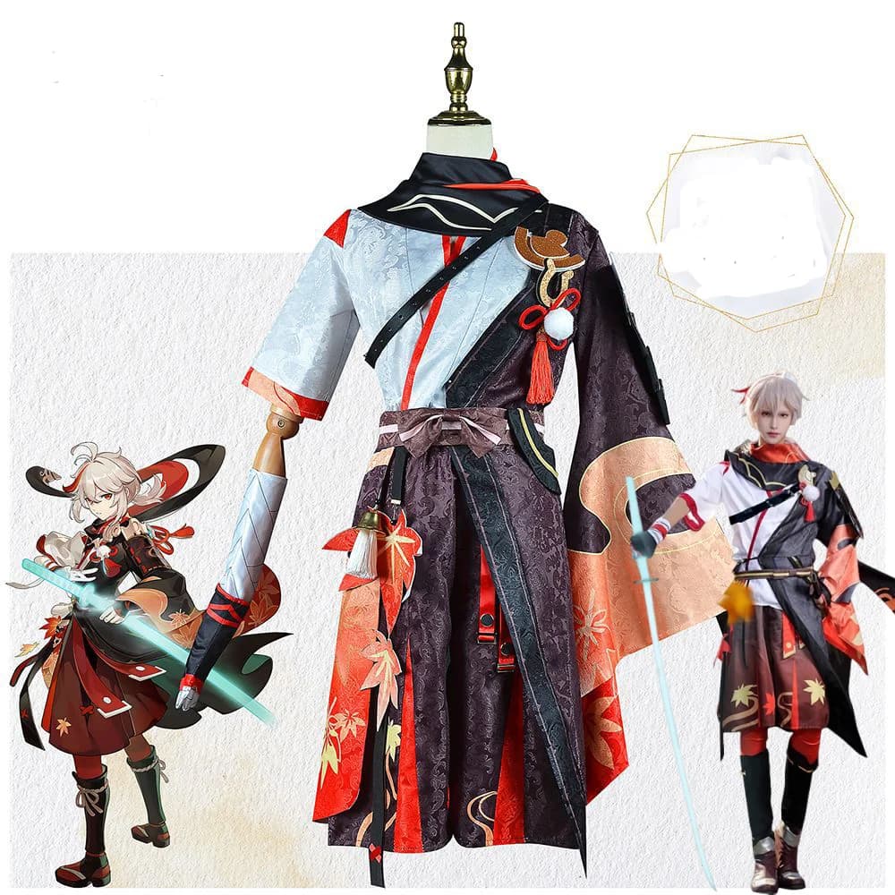 Gioco Genshin Impact Kaedehara Kazuha Costume Cosplay Uniforme di Halloween Kazuha Stampato Kimono Uniforme Da Combattimento Regalo Di Natale
