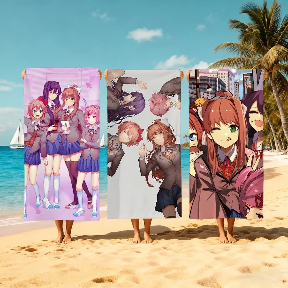 Asciugamano da spiaggia D-doki L-literature anime C-club, ad asciugatura rapida, morbido, per piscina, regalo per viaggi, palestra, doccia, campeggio, sport