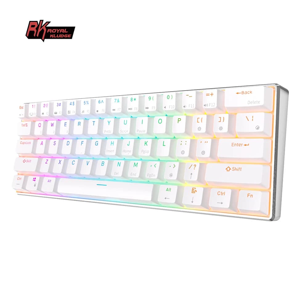 ROYAL KLUDGE RK61 PRO Tastiera da gioco con telaio in alluminio 60% RGB Tri-mode USB 2.4G Tastiera meccanica wireless Bluetooth Gateron