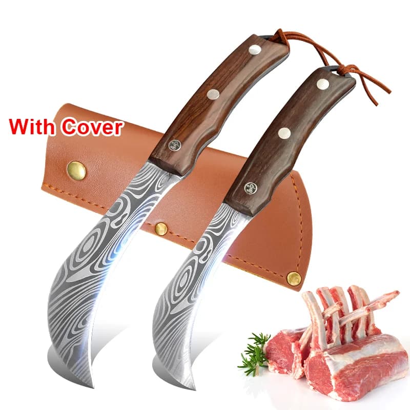 Fruit knife Cut banana knife Butcher's knife to bone Chef's kitchen knives Hand forged blade Sprinkle knife with stainless steel wooden handle
