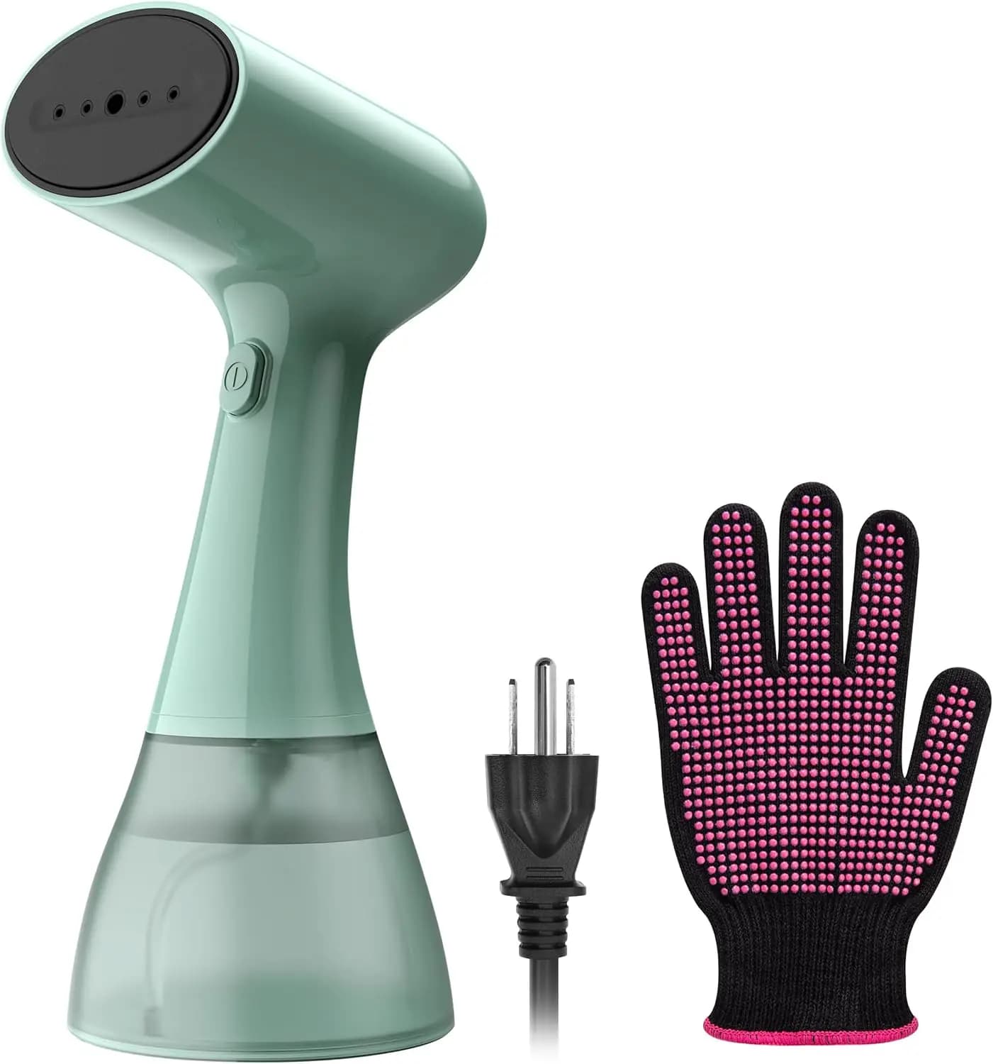 Vaporizzatore Portatile per Vestiti con Serbatoio da 400ml, Potenza 1500W, Riscaldamento Rapido per Rimozione Pieghe, Design da Viaggio (Verde)
