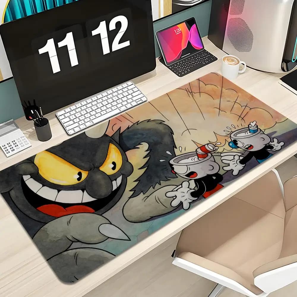 Gioco C-Cuphead Mouse Pad Tastiera Mousepad Luge 1200X600 mm Tappetino da scrivania PC Gamer Tappeto da ufficio Tappetino da tavolo per la casa