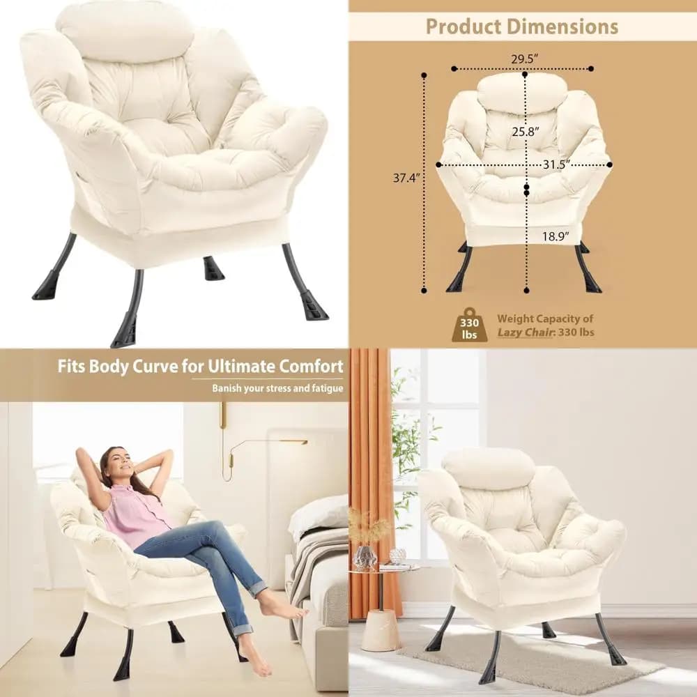 Poltrona lounge imbottita in velluto: peluche, comodo sedile con struttura robusta, divano relax con braccioli e tasca laterale