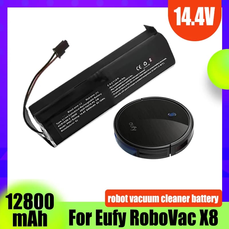 14.4V lithium-ion battery 12800mAh, for Eufy RoboVac X8 series robot vacuum cleaner replacement battery backup battery