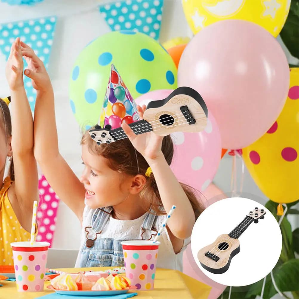 2Pcs Small 4-String Ukulele Kids Guitar Lightweight Educational Musical Instrument for Travel Outdoor Kids Guitar