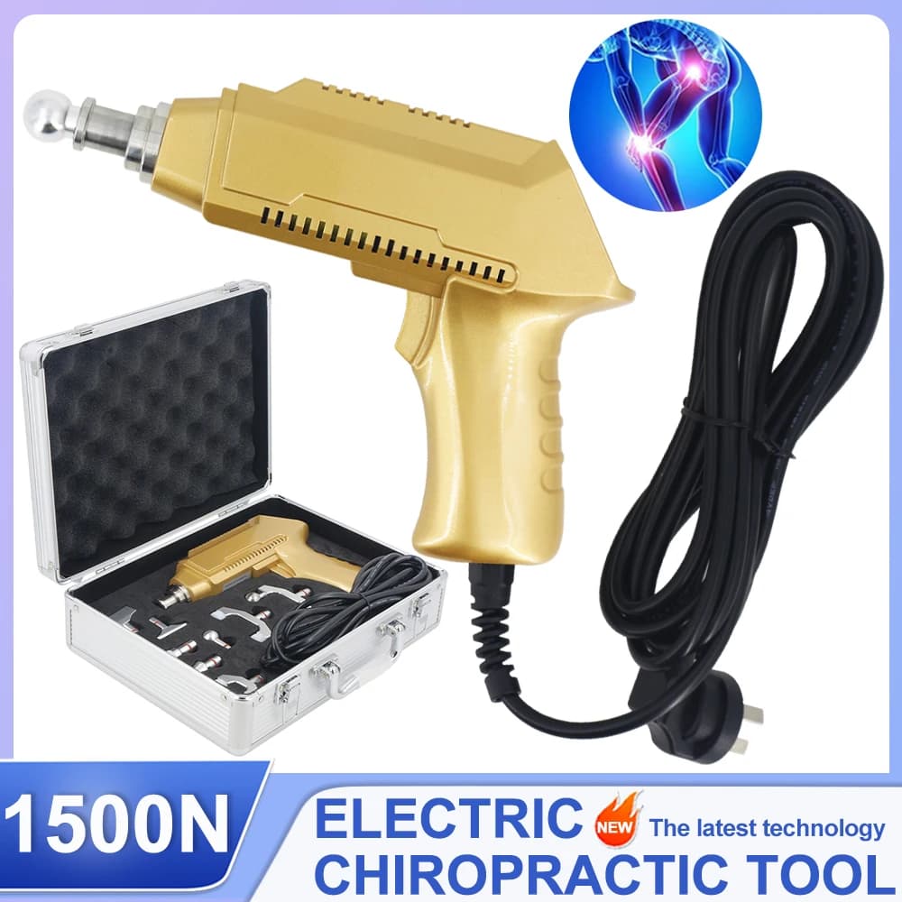 Electric Gun for Correction 1500N, Portable Tool for Chiropractics, Impulse Cervical Massage for Vertebral Column