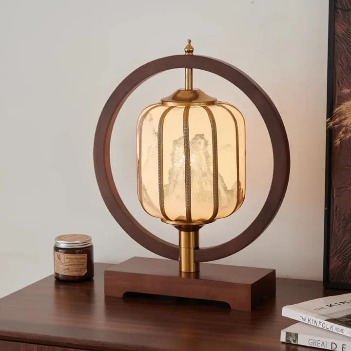 Lampada da scrivania in legno massello per soggiorno, camera da letto, comodino