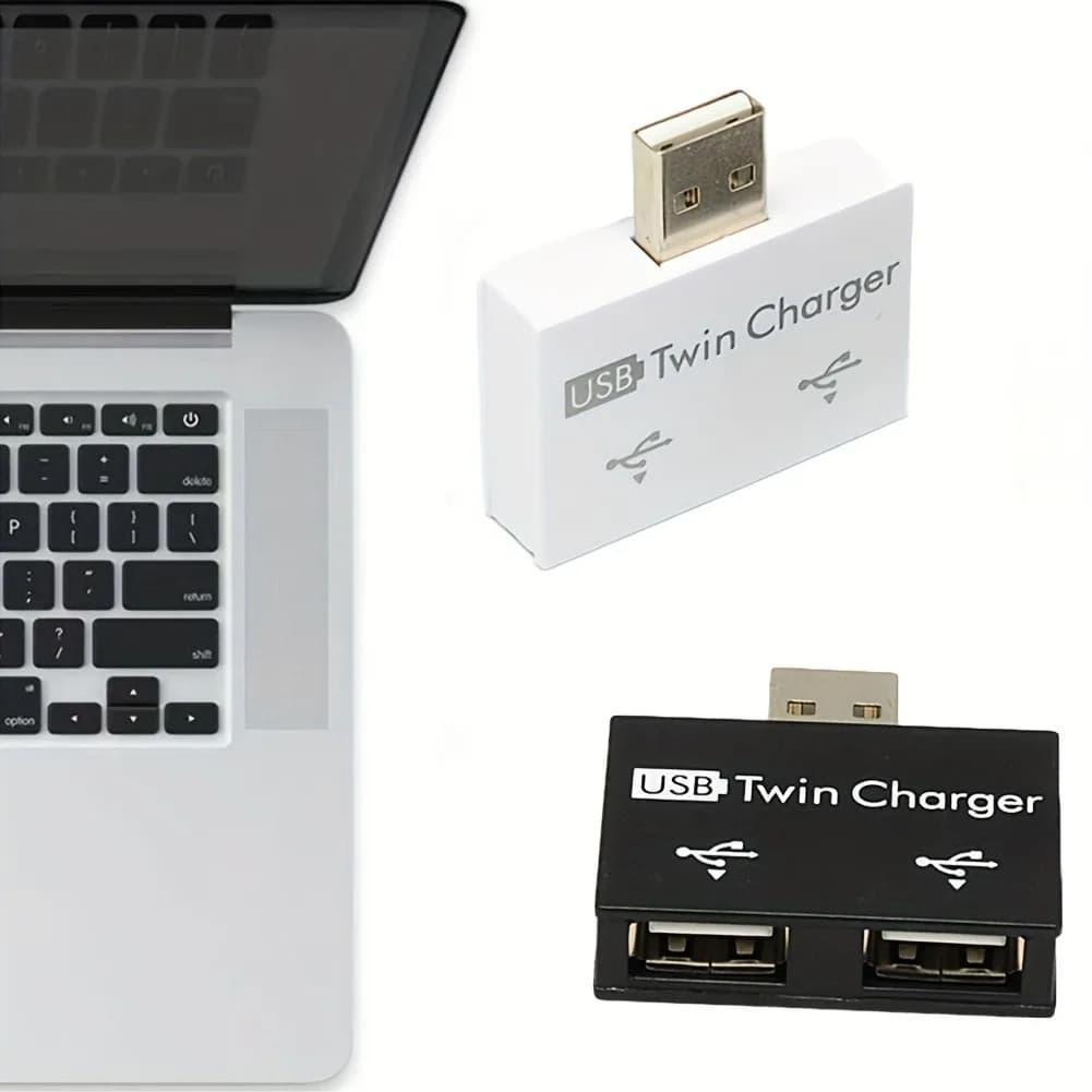 USB 2.0 Splitter USB hub adapter converter from 1 male to 2 female ports for Huawei Xiaomi MacBook laptop charging accessories