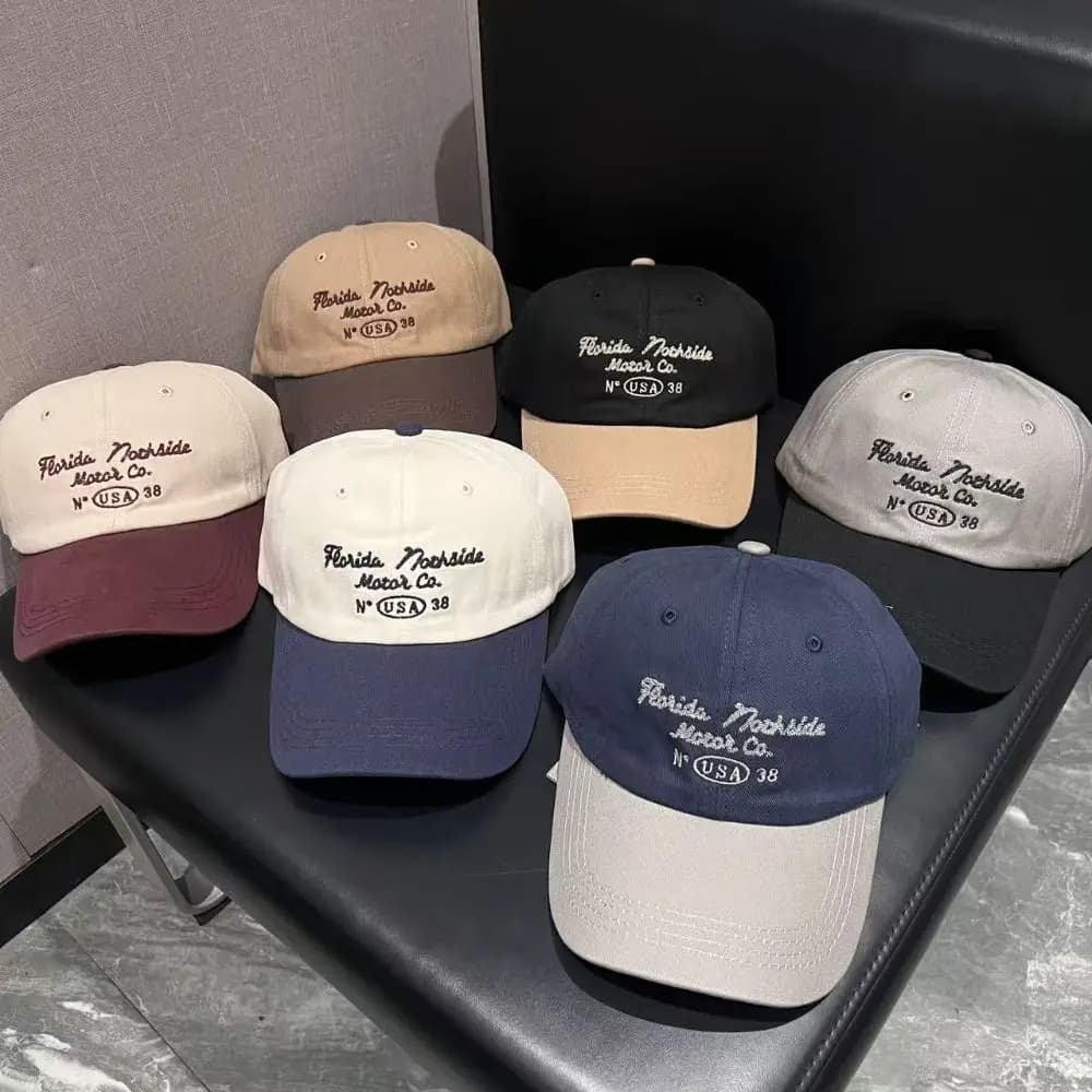 Cappellino da Baseball Casual Traspirante con Ricamo, Regolabile, in Poliestere, per Primavera Estate