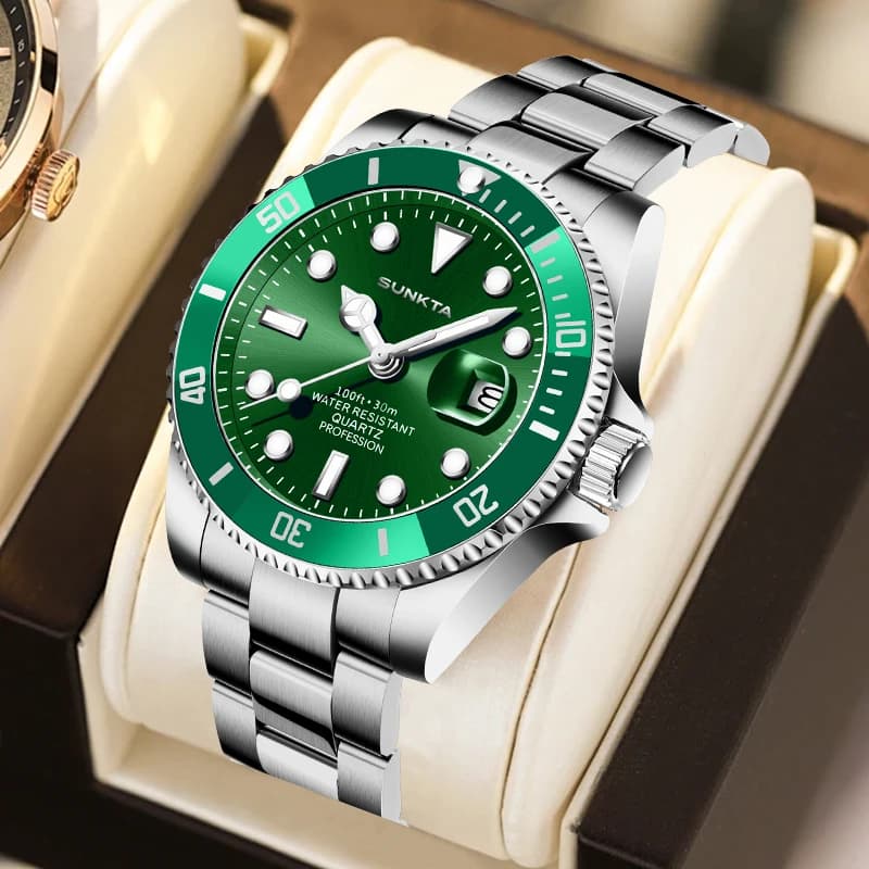 SUNKTA Original Design Man Watch Luxury Calendar Casual Clock Stainless Steel Life Waterproof Business Quartz Men's Wristwatches