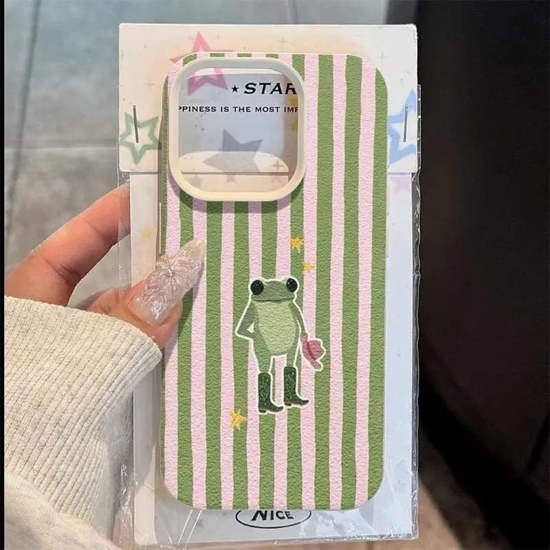 Cover Morbida in Silicone con Motivo Rana Trendy per Samsung Galaxy S26 S25 FE S24 Ultra S23 Plus S22 S21 A16 A15 A26 A36 A56