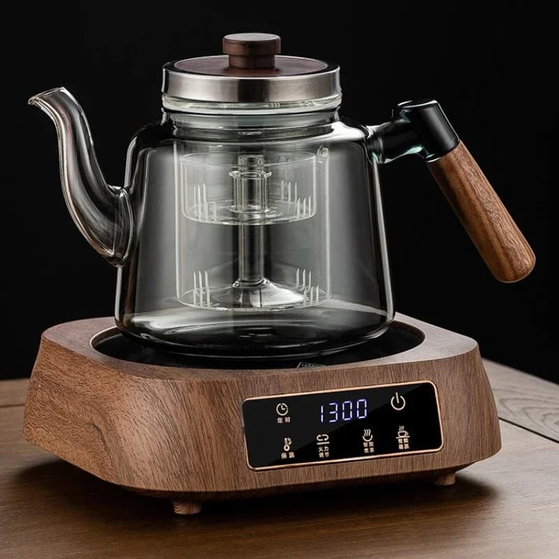 Heat-resistant thickened electric ceramic stove boiling teapot glass side handle kettle steam white tea cooking stove household