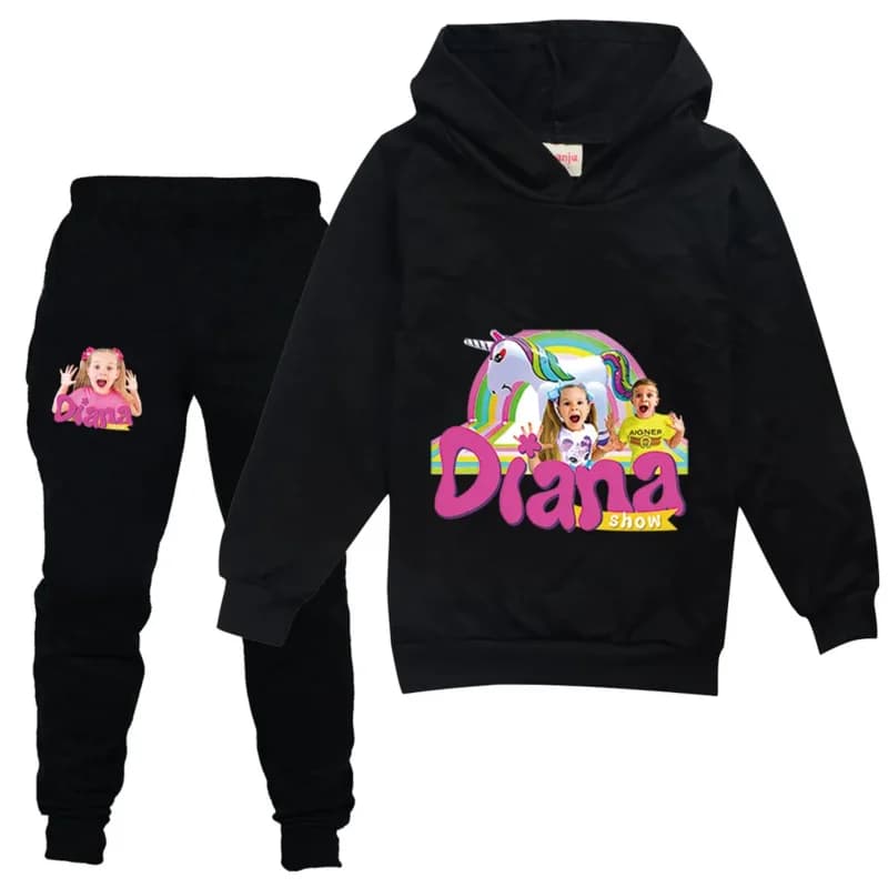 AIAI 2025Diana and Rome Show Children's Dresses Autumn Clothing Newborn Cartoon Hoodies Pants Set Kids Casual Jumpsuit